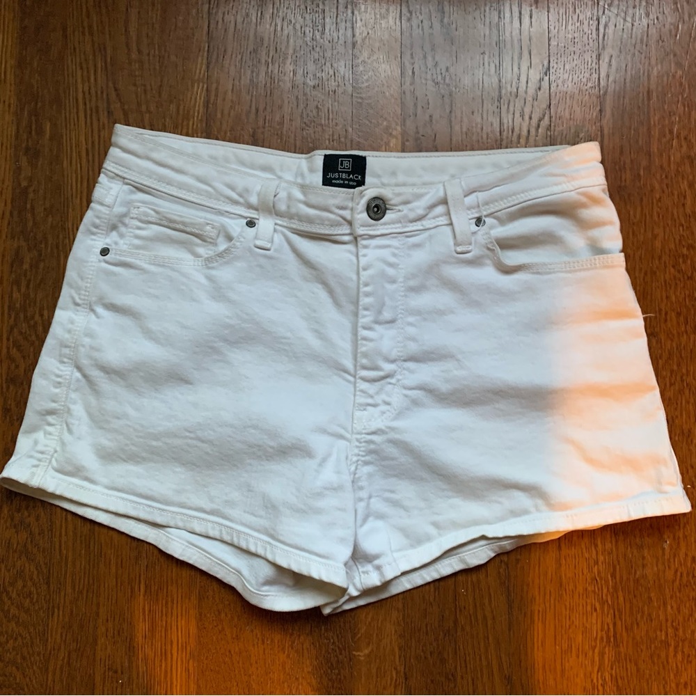 Just Black White Denim Shorts Size Medium